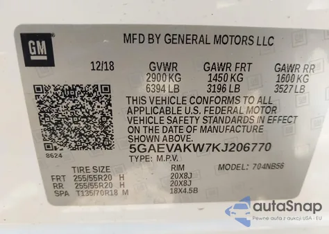 2019 Buick Enclave Awd Essence из США, поврежденный, VIN 5GAEVAKW7KJ206770